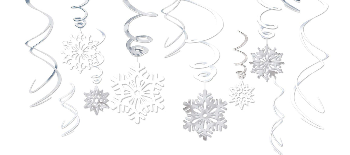 Shining Christmas Snow Paper Table Cover - 54" x 102" | White | 1 Pc.