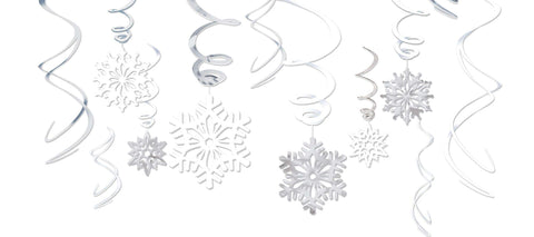 Shining Christmas Snow Paper Table Cover - 54" x 102" | White | 1 Pc.