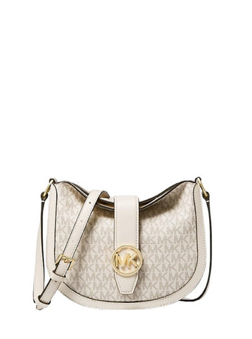 Michael Kors Gabby Small Logo Hobo Crossbody Bag (Lt Cream Multi)