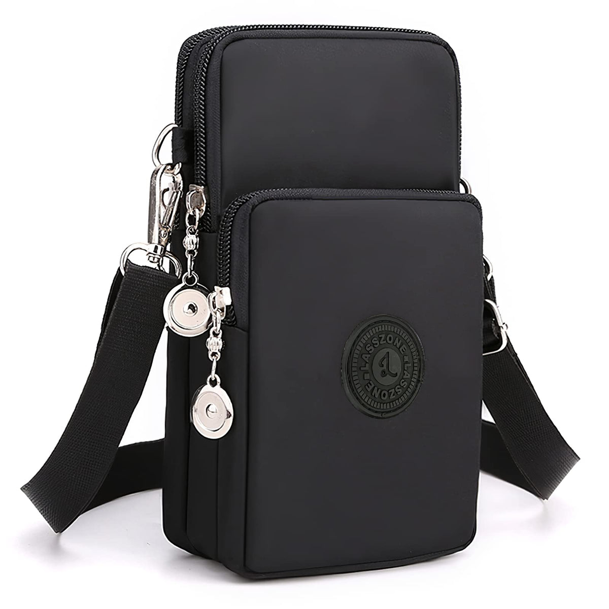 LassZone Women Girls Zipper Waterproof Nylon Crossbody Bags Wallet Cellphone Purse Shoulder Bag Wristlet Handbags (Black ÃƒÆ’Ã‚Â£ÃƒÂ¢Ã¢â‚¬Å¡Ã‚Â¬Ãƒâ€šÃ‚ÂWebbing StrapÃƒÆ’Ã‚Â£ÃƒÂ¢Ã¢â‚¬Å¡Ã‚Â¬ÃƒÂ¢Ã¢â€šÂ¬Ã‹Å“)