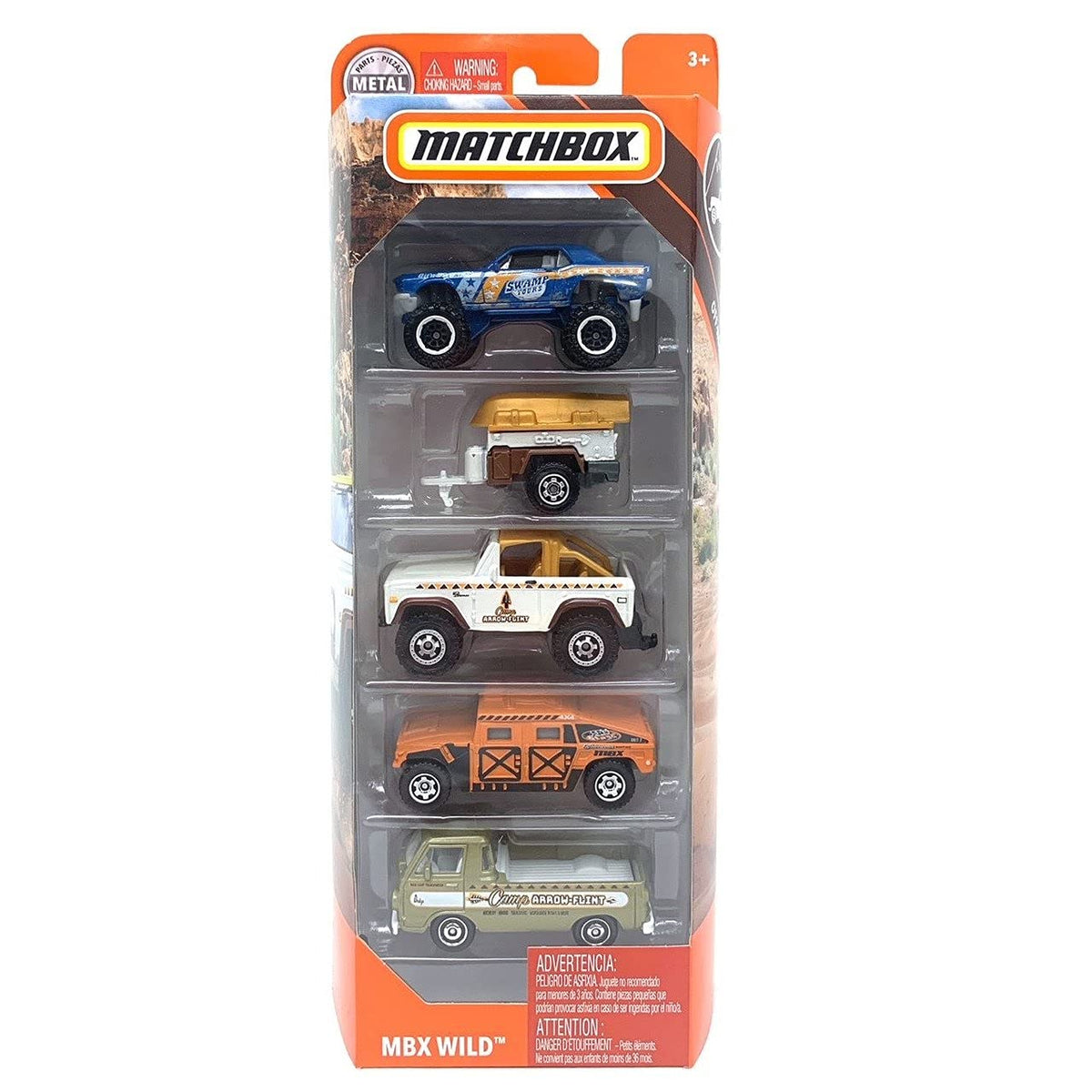 Matchbox 2019 Rescue 5 Pk (Sea Hunter, Baja Bandit, Subaru Impreza, Pierce Dash Fire, Trail Tracker)