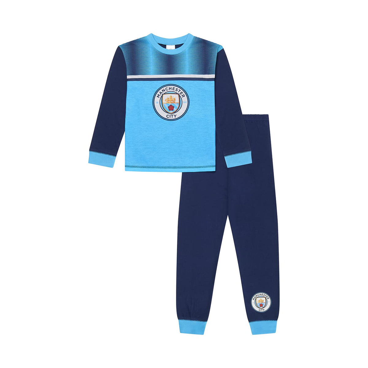 Manchester City F.C. Boys Pyjamas, Man City PJ Set Ages 3 to 15 Years Old, Official Football Merchandise (4-5 Years) Blue