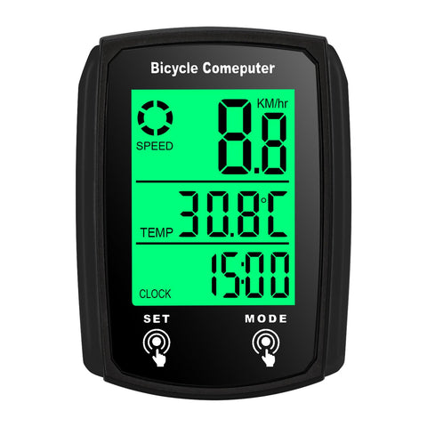 1 Set of Bicycle Odometer; with Magnet, Silicone Pad, Sensor Holder, 5 Cable Ties, Waterproof with Backlight, Touch Screen Speedometer, Bicycle Accessories (Black)