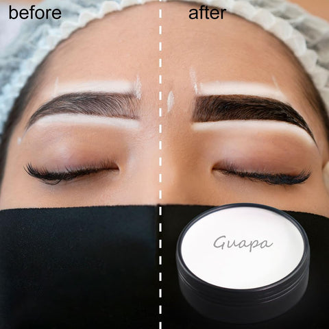0.7oz Highly Pigmented White Mapping Paste Microblading Eyebrows Shape Mark Tools Brows Contour Design Paste Eyebrow Tinting Tool for Permanent Makeup Micropigmentation (White Paste with Black Box)