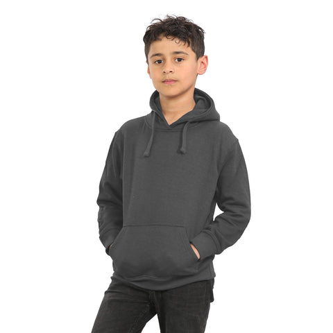 Hamishkane® Unisex Plain Hoodies for Girls, Boys Fleece Hoody with Front Pockets, Boys Hoodies, Fleece Warm Sweatshirt for Kids, Pullover Kids Clothes Charcoal