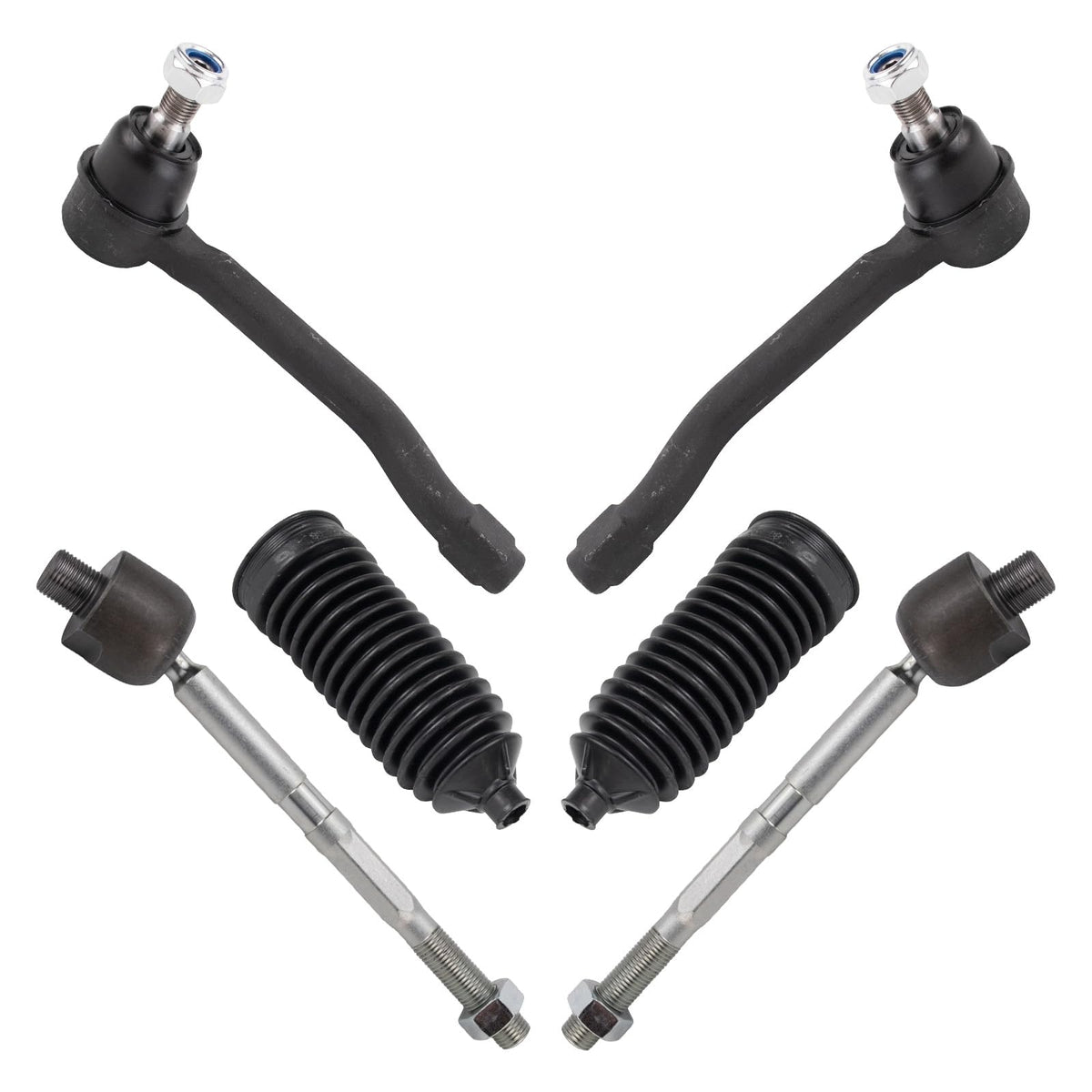 TRQ Front Steering Kit Steering Rack & Pinion Bellow Tie Rod Compatible with 2014-2020 Acura MDX 2019-2022 Honda Passport 2016-2022 Pilot 2017-2022 Ridgeline