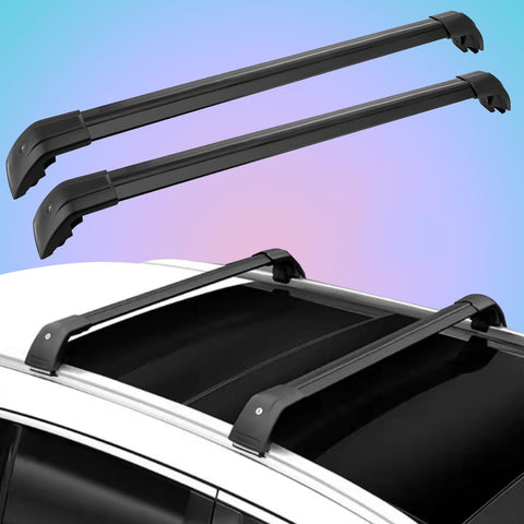 2PCS fit for Mitsubishi Outlander 2013-2021 Lockable Roof Rail Rack Crossbars Cross Bars Aluminum Alloy Black
