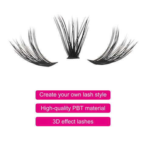 Cluster Lashes 40D Diy Eyelash Extension D Curl Individual Lashes Cluster Faux Mink Black 120pcs Lash Clusters Pre Made Volume Lashes Professional Makeup (40D-0.07-D, 12mm)