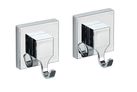 WENKO 22688100 Vacuum-LocÂ® wall hook Quadro, Acrylonitrile-Butadiene-Styrene (ABS), 6 x 7 x 5 cm, Shiny