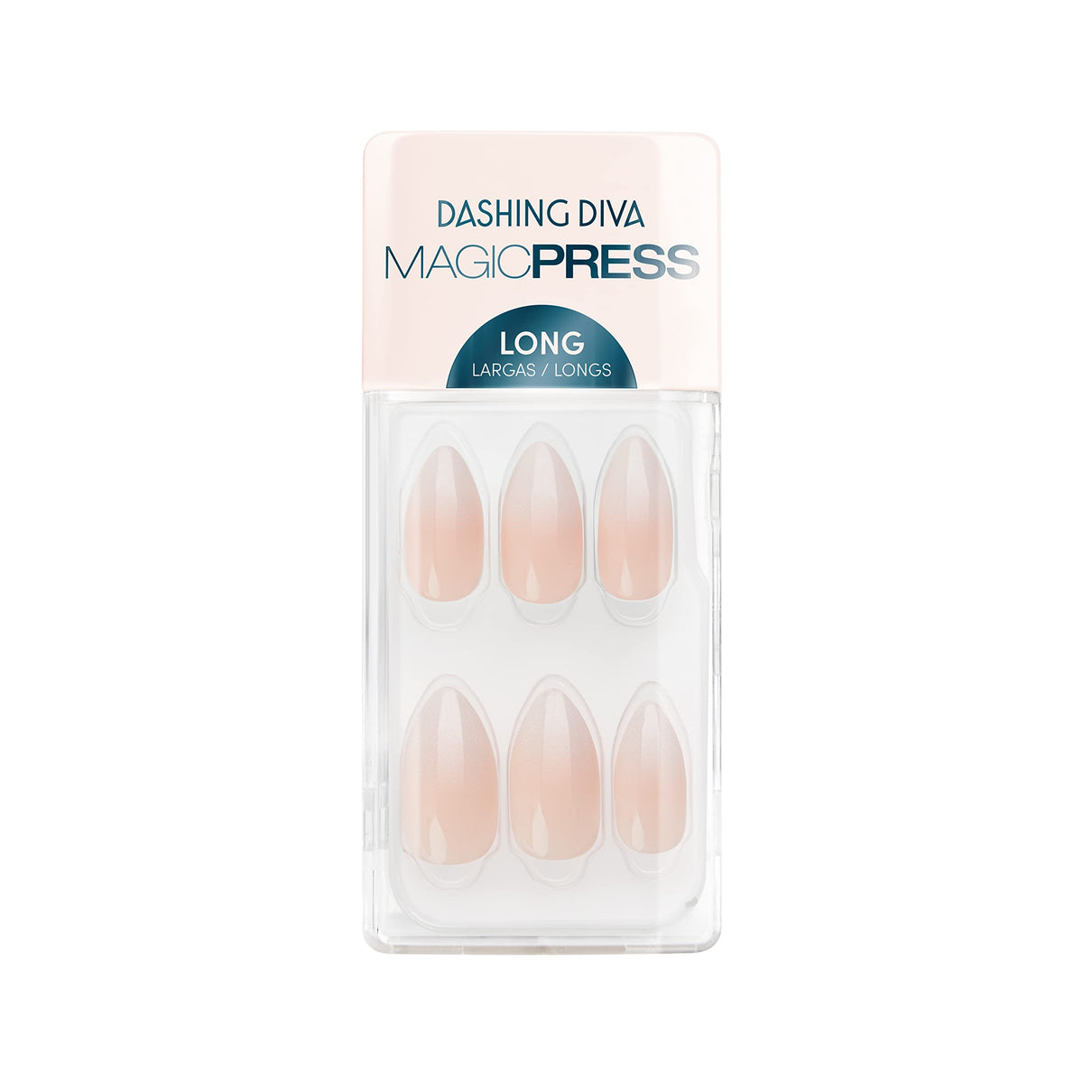 Dashing Diva Magic Press Nails - Barely Bougie | Long, Stiletto Press On Nails | Long Lasting Stick On Gel Nails | Lasts Up to 7 Days | Contains 30 Stick On Nails, 1 Prep Pad, 1 File