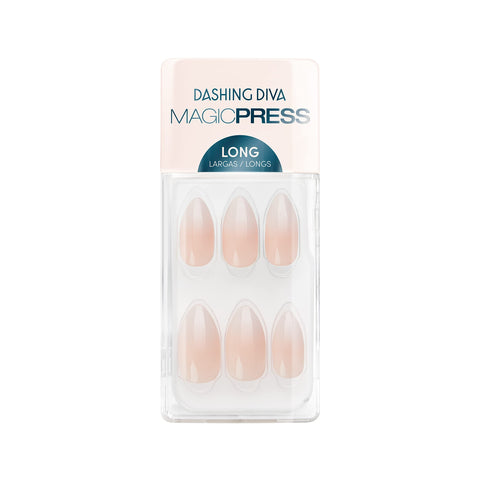 Dashing Diva Magic Press Nails - Barely Bougie | Long, Stiletto Press On Nails | Long Lasting Stick On Gel Nails | Lasts Up to 7 Days | Contains 30 Stick On Nails, 1 Prep Pad, 1 File