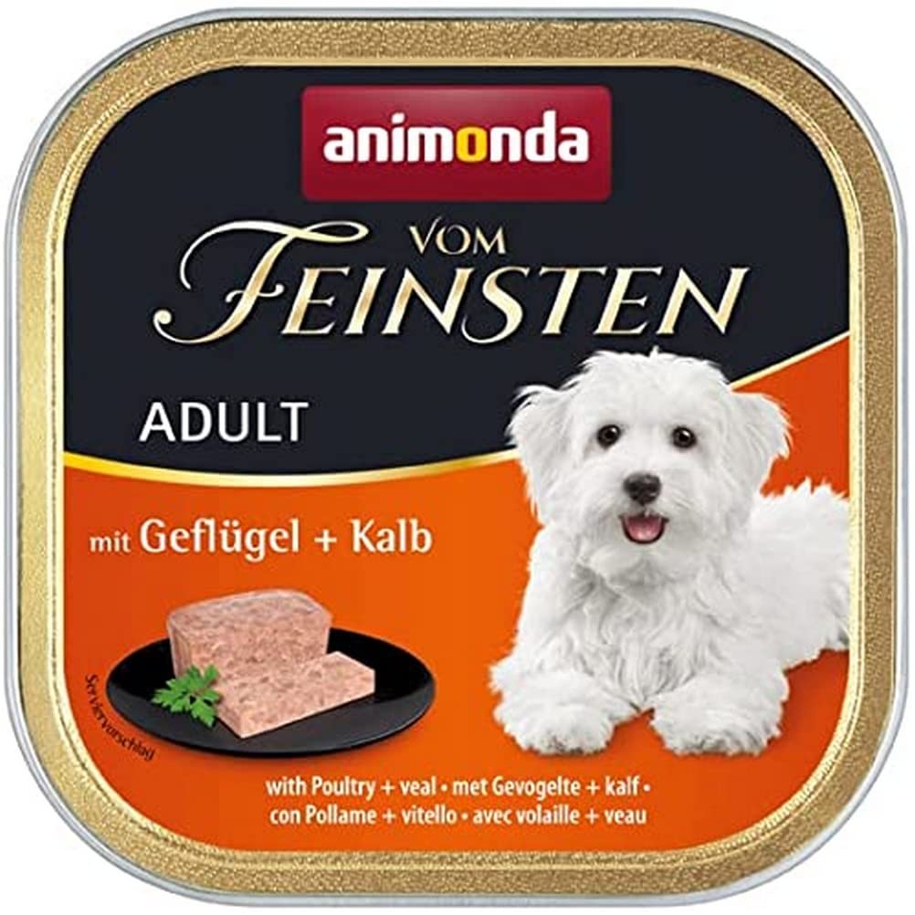 animonda Vom Feinsten Adult dog food, wet food for adult dogs, poultry + veal, 22 x 150g