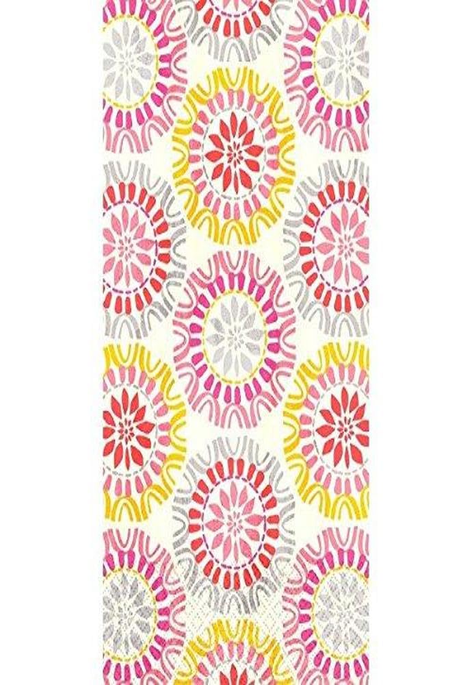 Amscan Sundance Disposable 2 Ply Paper Guest Towels Tableware, 8.1 x 4.5", Red/Pink/Yellow/Gray
