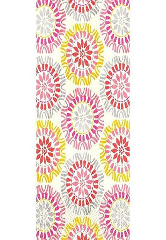 Amscan Sundance Disposable 2 Ply Paper Guest Towels Tableware, 8.1 x 4.5", Red/Pink/Yellow/Gray