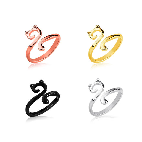 4pcs Crochet Rings, Cat-Shaped Adjustable Knitting Loop Rings Metal Open Yarn Guide Finger Holder Yarn Tension Rings Knitting Thimble Accessories for Faster Knitting (Multicolored)