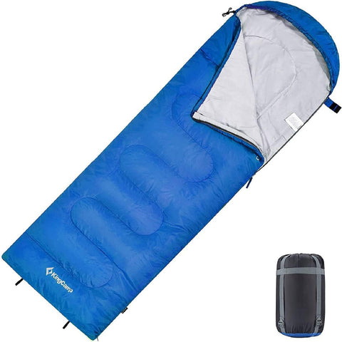 KingCamp Sleeping Bag 3 Season- Lightweight Waterproof Camping Sleeping Bag Indoor & Outdoor Use for Kids for Camping with Compression Sack