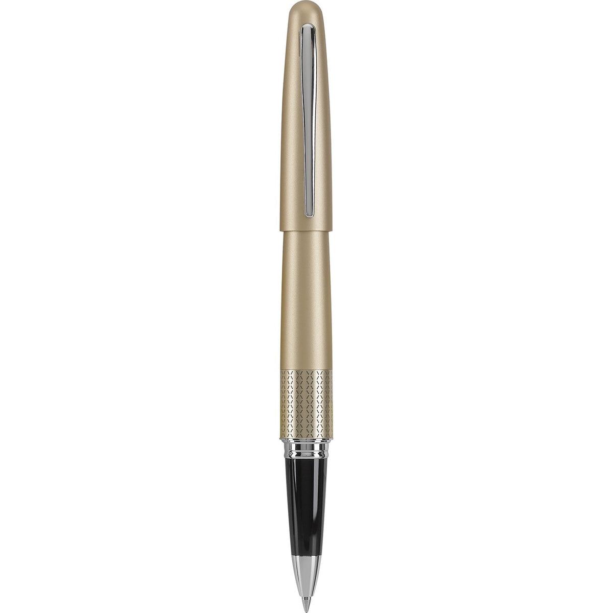 PILOT Metropolitan Collection Gel Roller Pen, Gold Barrel, Zig-Zag Design, Fine Point, Black Ink (91203)
