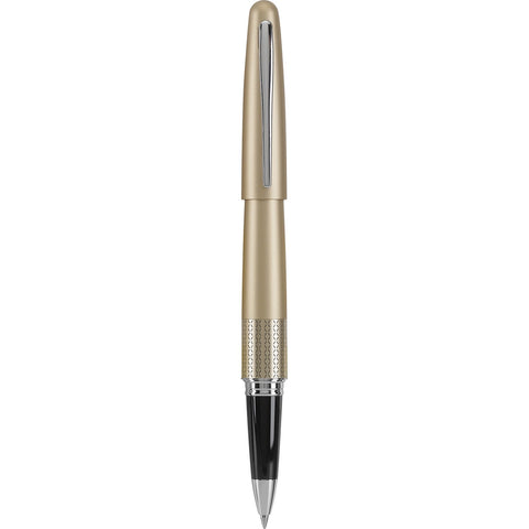 PILOT Metropolitan Collection Gel Roller Pen, Gold Barrel, Zig-Zag Design, Fine Point, Black Ink (91203)