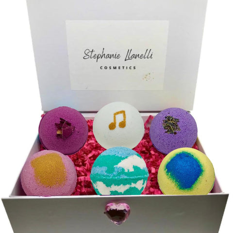 Bath Bombs Gift Set, Moisturising Bath Bombs with Shea Butter, Vitamin E, Luxury Fragrances & Essential Oils | Plastic Free, Vegan Bath Bombs