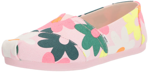 TOMS Womens Alpargata Floral Slip On Flats Casual - Multi, Pink - Size 6 B