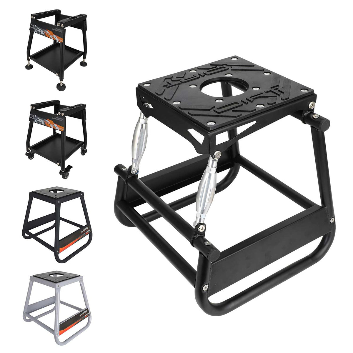 IUVWISN Dirt Bike Stand Adjustable Motorcycle Lift Panel Stand Maintenance Heavy Duty Universal Stand for Most Motorcycles Motocross Dirt Bike Dual Sport Enduro Black