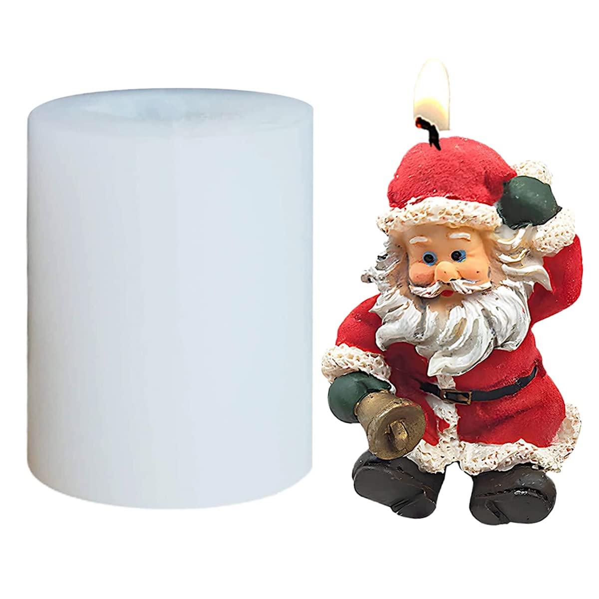 Silicone Mould for Candles Christmas, 3D Christmas Candle Mould, Candle Mould for Casting, Candle Mould, Silicone Candle Moulds, Christmas Party Mould, for DIY Christmas Cake Chocolate, Santa Claus