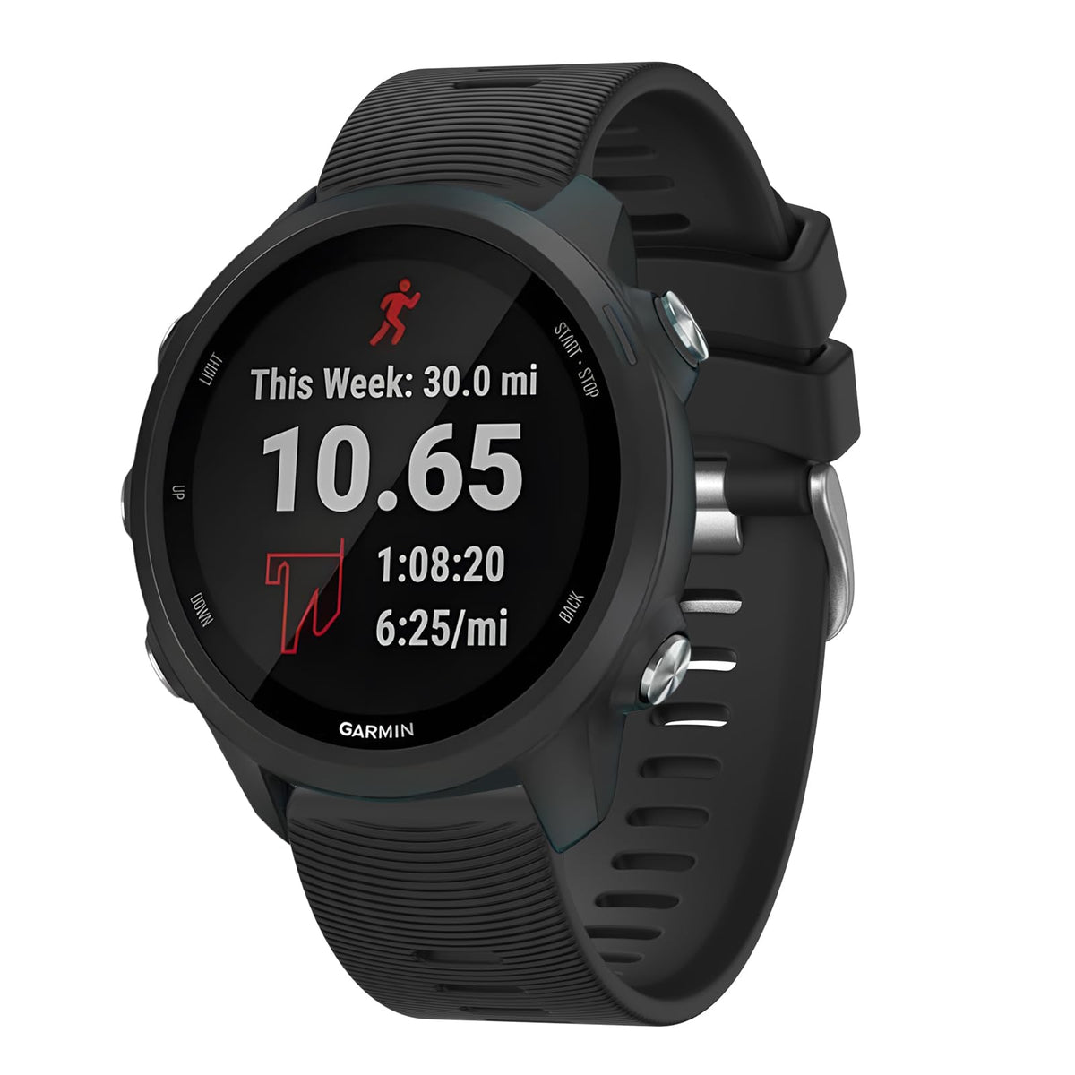 Meliya Strap Compatible With Garmin Forerunner 245 645, 20mm Width Replacement Silicone Watch Bands for Garmin Forerunner 55/158/245 Music/645 Music,Black