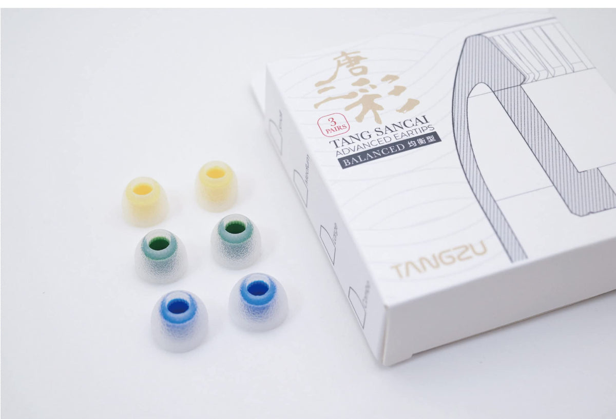 Linsoul TANGZU Tang Sancai Matte Texture Straight Tooth Grooves Eartips for IEMs, in-Ear Earphone, Audiophile Musician (M-3pairs)