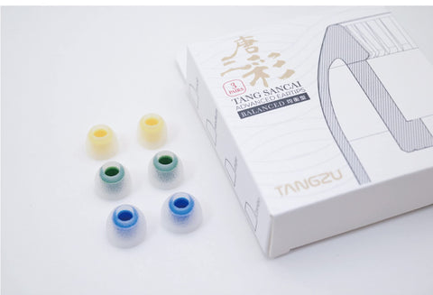 Linsoul TANGZU Tang Sancai Matte Texture Straight Tooth Grooves Eartips for IEMs, in-Ear Earphone, Audiophile Musician (M-3pairs)