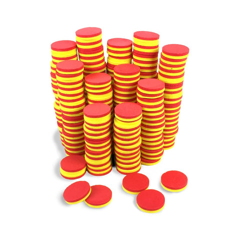EAI Education QuietShape Foam Double-Sided Magnetic Two-Color Counters - Set of 200