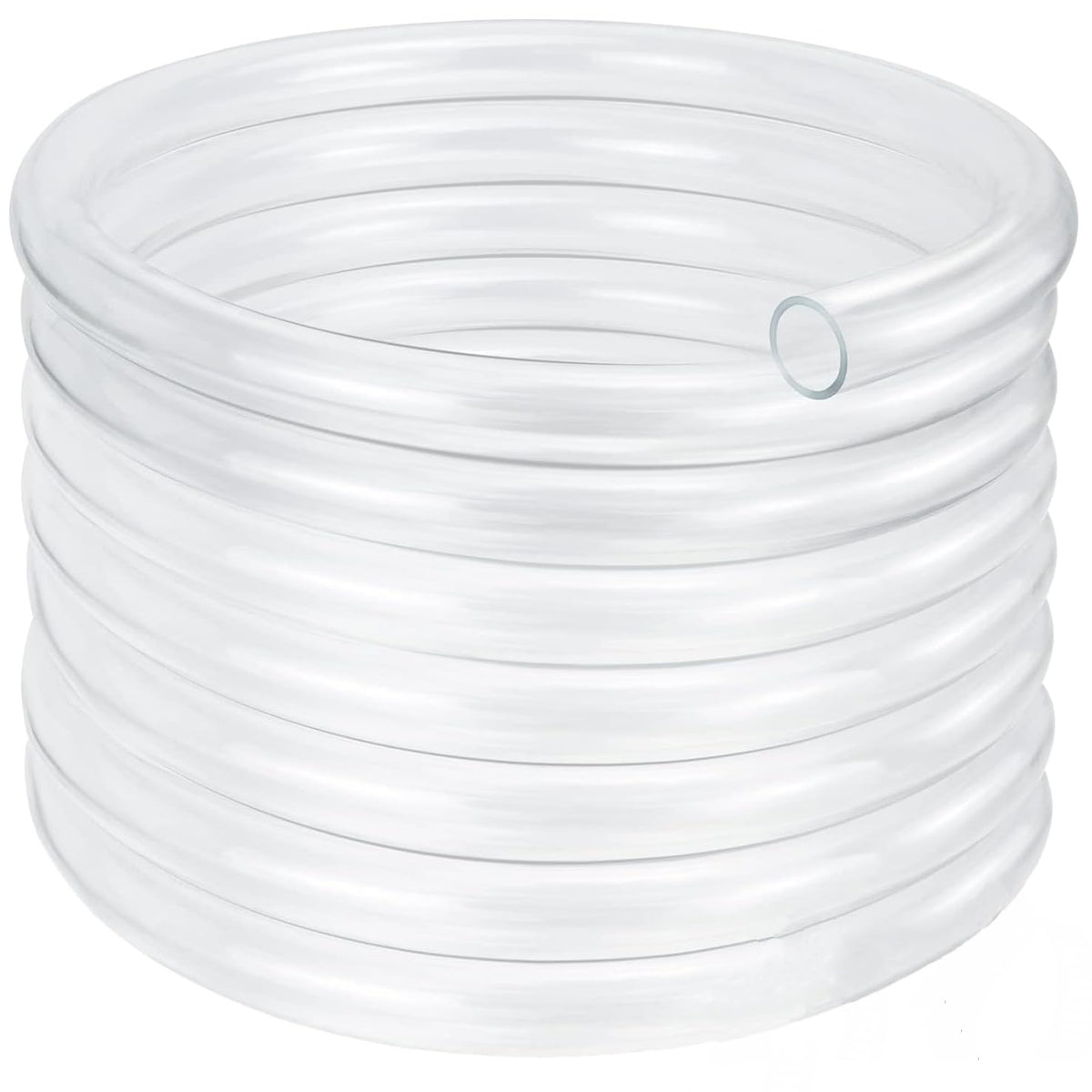 12mm ID x 15mm OD - 20m Length PVC Clear Hose Vinyl Tubing, Food Grade Plastic Flexible Tube Pipe for Transfer Water, Oil, Air