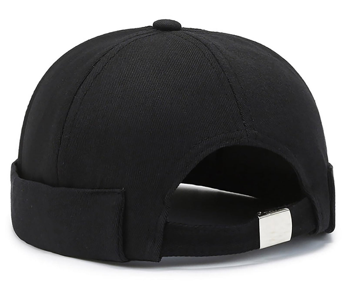 Mens Cotton Black Docker Cap Brimless Hats Beanie Hat Skull Cap Worker Sailor Cap Rolled Cuff Retro Brimless Cap