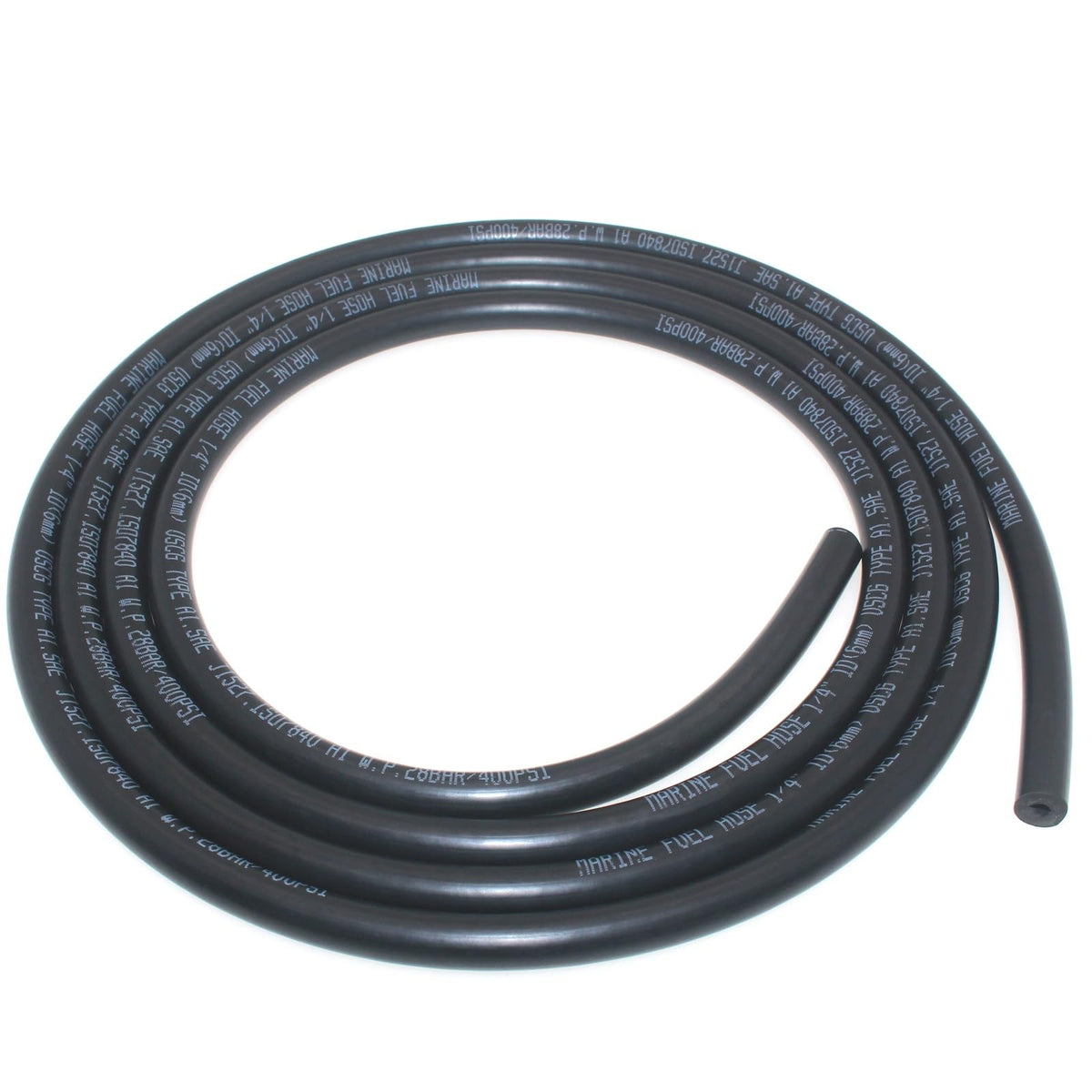 1/4 Inch Marine Fuel Line Type A1-15 SAE J1527 Fuel Hose 10FT 1/4 Inch 4AN 6mm Rubbe Fuel Line Hose For Boat Outboard Fuel System Oils E85 & E10 Etc.