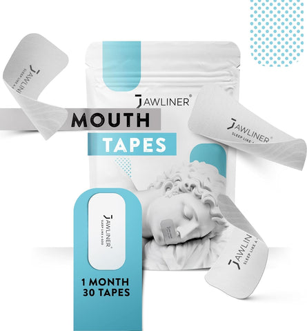 Jawliner Mouth Tape for Sleeping 30X Mouth Tapes for Stop Snoring Solution - Anti-Snoring Devices Reducing Snoring and Improving Sleep Quality (1 Month Pack)