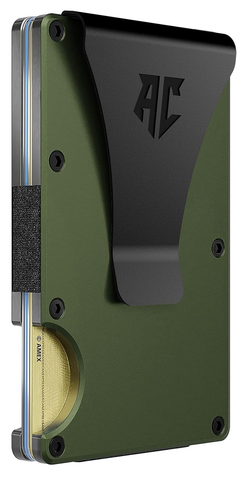 APEX CARRY wallets for men, Men's Minimalist Credit Card Holder - Slim Wallet for Men with RFID Blocking - Front Pocket Metal Wallet with Money Clip (Green)