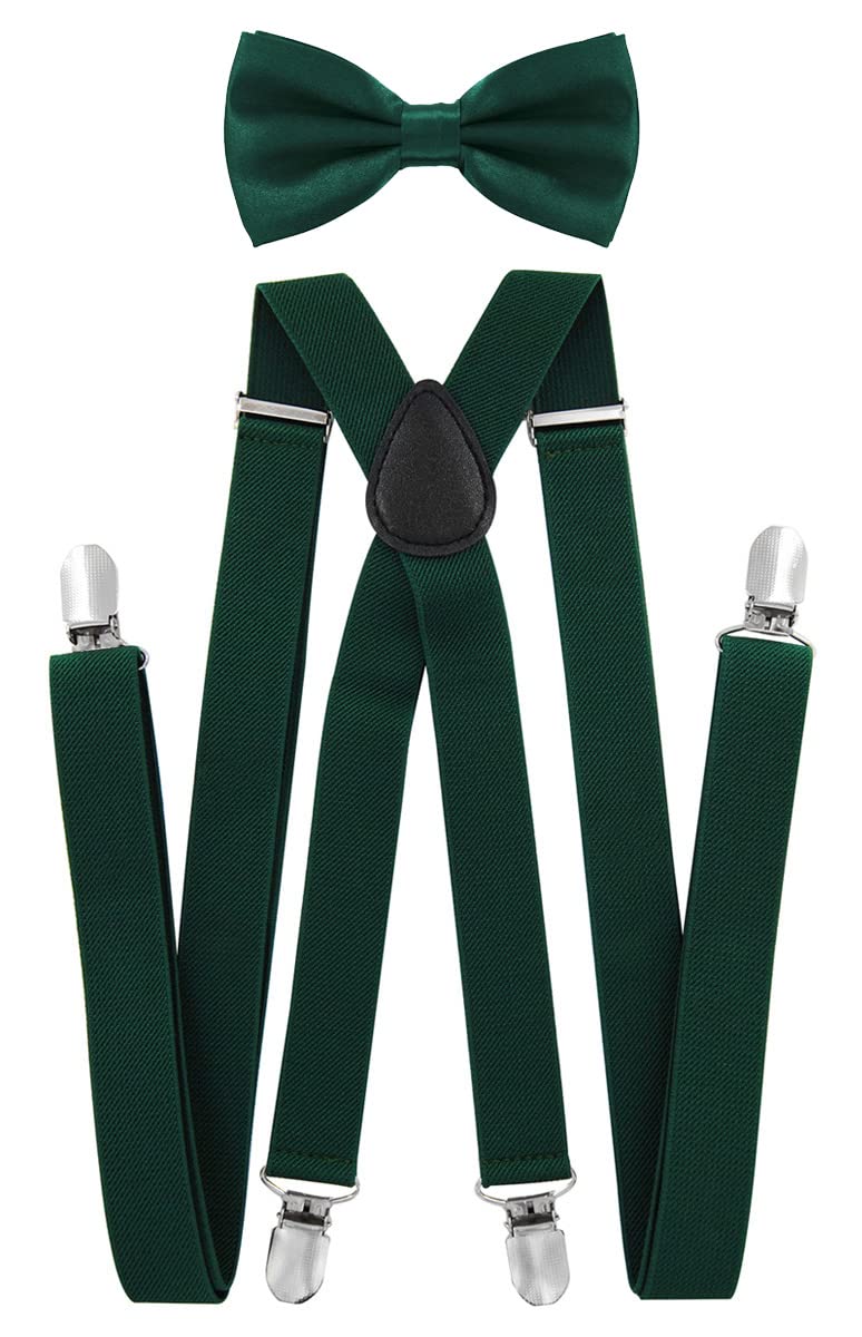 axy men's braces with bow tie - 4 strong clips - X-shape. GrÃ¼n (HosentrÃ¤ger Breit 2,5cm)