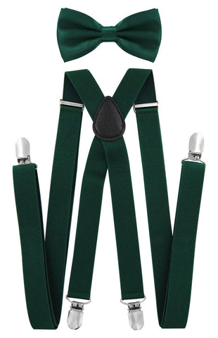 axy men's braces with bow tie - 4 strong clips - X-shape. GrÃ¼n (HosentrÃ¤ger Breit 2,5cm)