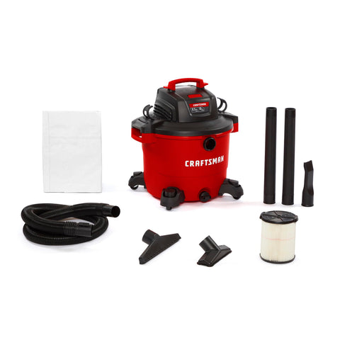 CRAFTSMAN CMXEVBE17595, Shop Vacuum, Red, 16 Gallon 6.5 Peak HP, 1440 W