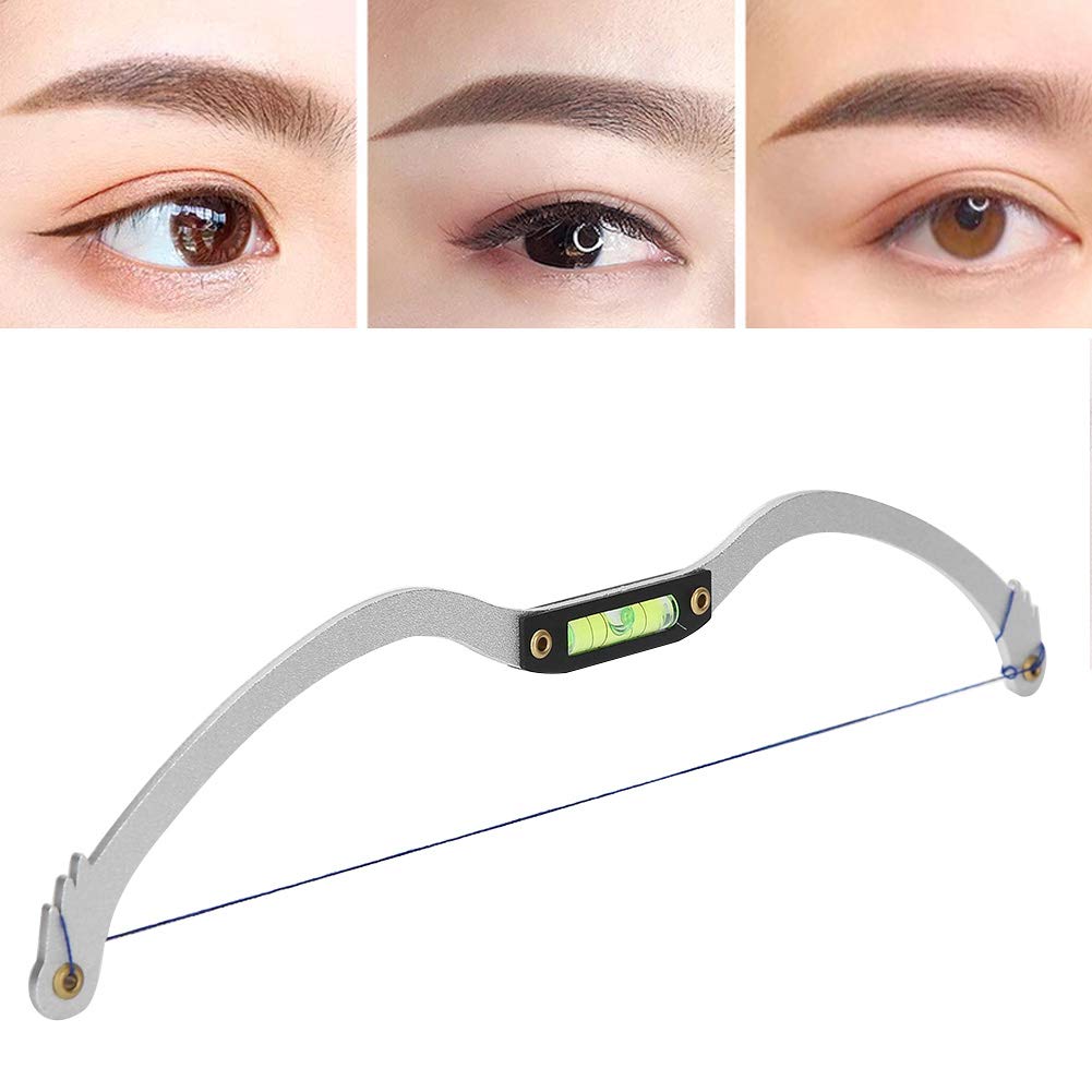 Eyebrow Tattoo Ruler, Professional Microblading Line Marker Ruler Eyebrow Ruler Sticker More Symmetrical, Eyebrow Tattoo Positioning Tool Horizontal Ruler Liquid 0.07Ml For Makeup(Silver)