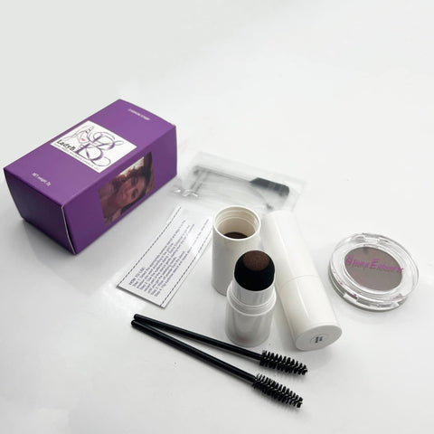Eyebrow Stamp + Stamp Enhancer Powder Kit (Dark Brown)
