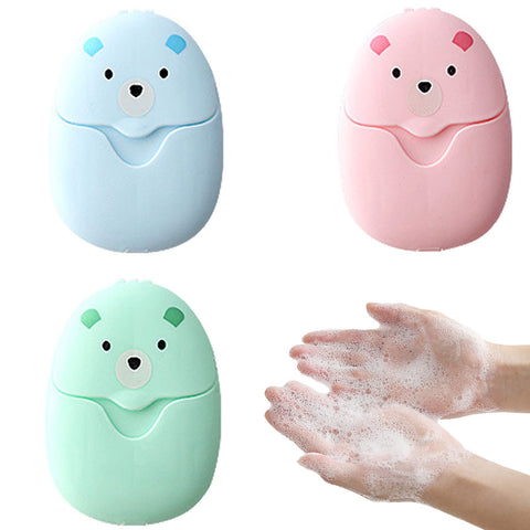 YUTOU 3 Boxes Disposable Paper Soap Paper Soap Sheets Disposable Soap Discs Soap Paper Sheets Portable Mini Soap Sheets 3 Colours Paper Soap with Plastic Box