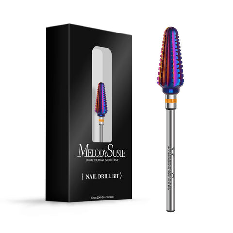 MelodySusie Professional Tornado Nail Drill Bits, 3/32'' Carbide Tungsten Multi-function Bits, Suitable for Manicure Pedicure Cuticle Gel Polishing, Salon Bits, Purple, Series Bit-X, 2XC