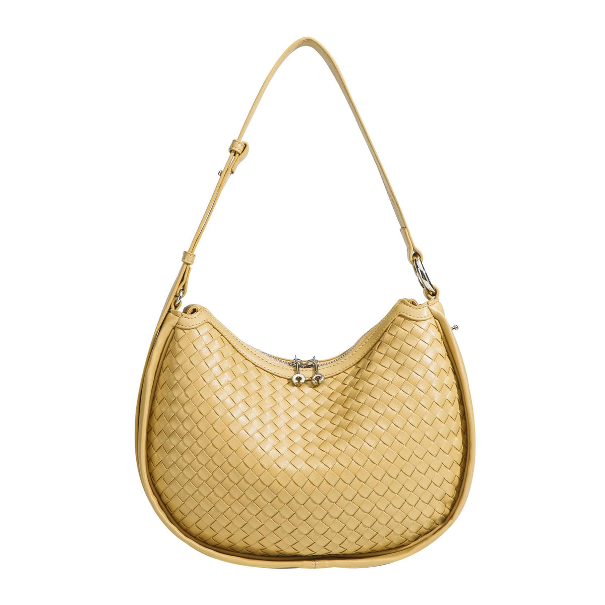 DSGUTWO Crescent Shoulder Bag for Women, Woven Crossbody Bag, Small Clutch Purse, Hobo Tote Handbags with Detachable Straps, Yellow