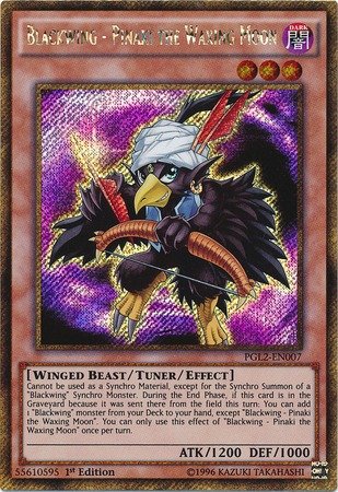 YU-GI-OH! - Blackwing - Pinaki The Waxing Moon (PGL2-EN007) - Premium Gold: Return of The Bling - 1st Edition - Gold Secret Rare