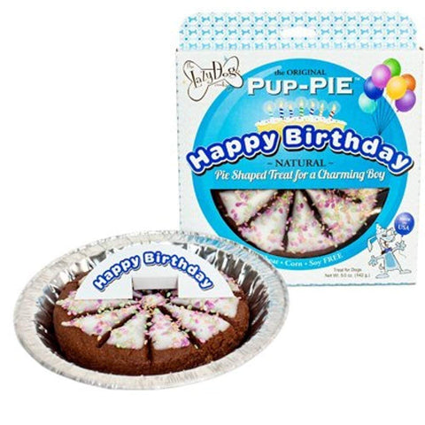 The Lazy Dog Cookie Co. - Original Pup-Pie - Happy Birthday Dog Treat for a Charming Boy, 5 oz