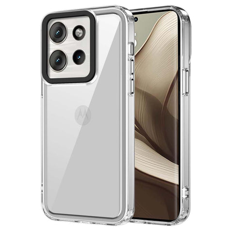 GOKEN Case for Motorola Edge 50 5G - Transparent Cover with Soft TPU Silicone Frame and Hard Clear Back, Drop-proof & Shockproof, Flexible and Thin -Transparent