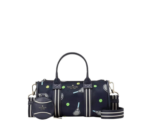 kate spade NEW YORK Rosie Small Duffle Crossbody Handbag (Racquet and Ball Black Multi)