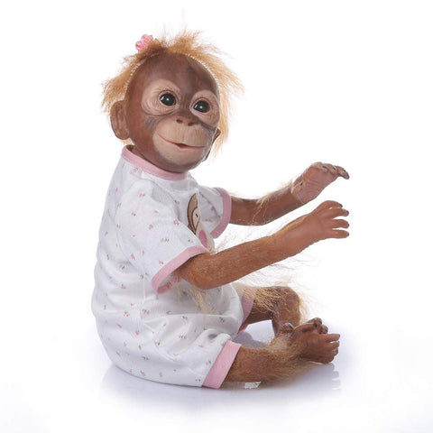 TERABITHIA 21inch 52CM So Truly Hand Detailed Painting Reborn Monkey Baby Dolls Look Real Silicone Vinyl Flexible Collectible Art Newborn Doll Look Realistic