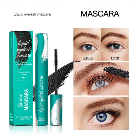 Long Thick Curling Smudge-proof Mascara, Premium Waterproof Mascara, Lash Clean Washable Mascara, Long-Lasting and Lash-Doubling Formula (Brown)