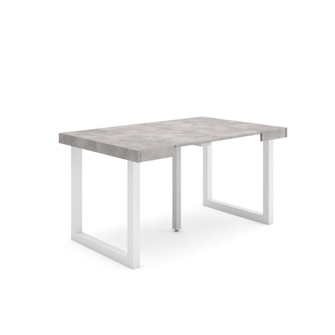 Skraut Home | Extendable Console Table | Folding Dining Table | 140 | For 6 diners | Solid wood legs | Modern Style | Concrete